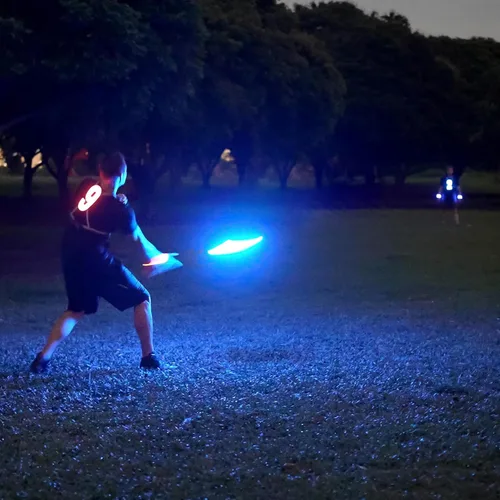 Vista 9 de TOSY Flying Disc - 108 RGB Multicolor or 36 Monocolor LEDs, Super Bright, Smart Modes, Easter Basket Stuffers Gift, Camping Toy for Kid/Teen/Adult