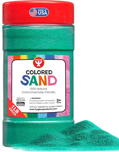 Vista 43 de Hygloss Products - Arena de juego de colores , balde de arena de manualidades colorido, 1 libra, arcoíris brillante
