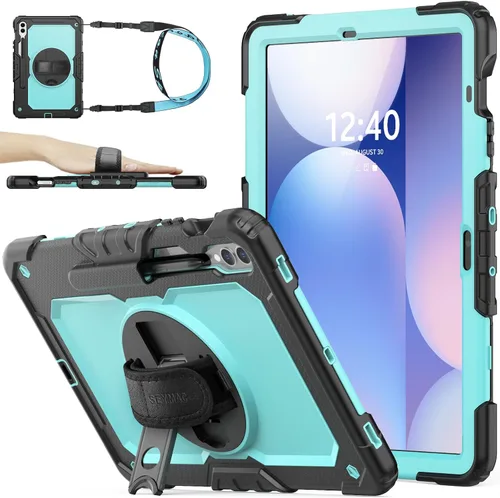 Vista 11 de SEYMAC stock Funda para tableta Samsung Galaxy Tab S10 Plus/S9 FE Plus/S9+ 5G de 12.4 pulgadas con protector de pantalla y soporte para lápiz