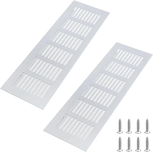 Vista 14 de Geesatis Cubiertas de ventilación para piso, gabinete, pared, techo – Rejilla de aluminio resistente a la oxidación con tornillos, paquete de 2