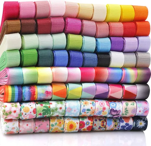 QingHan Cinta de grogrén de 3/8 pulgadas para regalos, envoltura, manualidades, boutique, cinta de tela, 160 yardas (80 x 2 yardas)