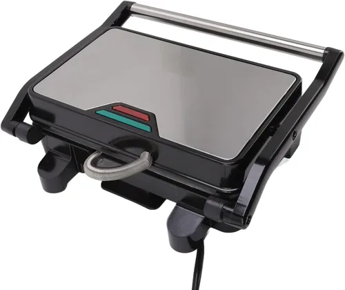 Vista 7 de Panini Press, de acero inoxidable antiadherente de doble cara para sándwiches, parrilla de prensa Panini abre 180 grados para cualquier grosor