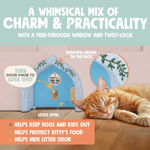 Vista 3 de Fairy Puerta interior para mascotas – Puerta grande para gatos de hasta 20 libras, duradera y versátil puerta interior para gatitos para núcleo