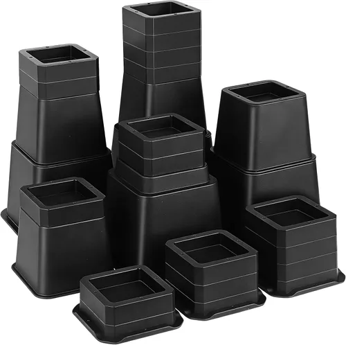 YAYODS 28 elevadores de cama resistentes de 12 pulgadas, ajustables de 1, 2, 3, 4, 5, 6, 7, 8, 9, 10, 11, 12 pulgadas para marco de cama, sofá,