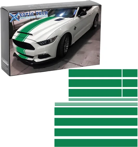 Vista 26 de x xotic tech Negro Brillante con Rayas de Carreras de Vinilo Negro Calcomanías Gráficas Adhesivas para Capó de Coche para Decoración de Capó Techo