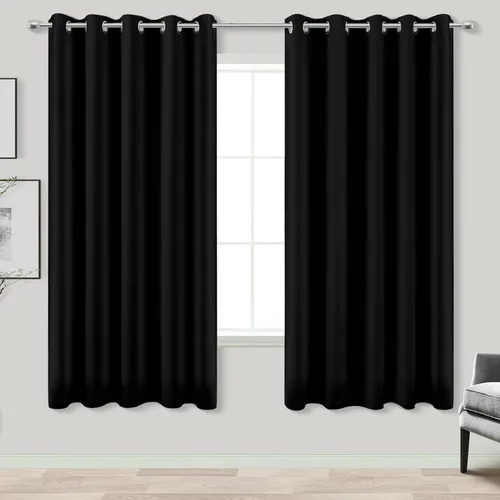 Vista 136 de KOUFALL Cortinas de Baño Aqua para Ventana, Juego de 2 Paneles Decoración Costera Cortinas Cortas Opacas para Ventana Pequeña de Cocina Puerta