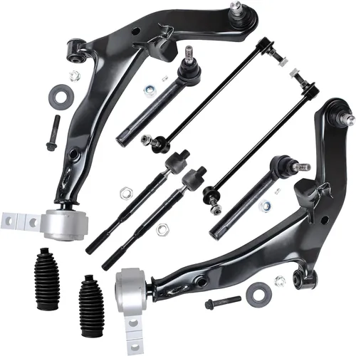 Vista 444 de Detroit Axle - Kit de suspensión frontal de 10 piezas para Chevy Trailblazer EXT GMC Envoy XL XUV Buick Rainier Isuzu Ascender Olds Bravada, brazos
