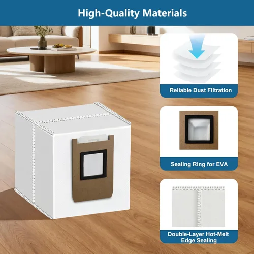 Vista 3 de WAIKAS Paquete de 6 bolsas de polvo E25 E28 para aspiradoras Eufy E28 Omni, E25 Omni y E20, accesorios de repuesto de gran capacidad