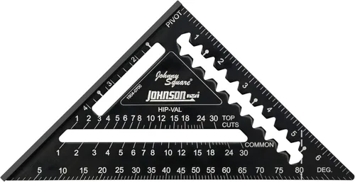 Vista 11 de Johnson Level & Tool 1904-0700V 7-1/4 pulgadas Johnny Square® MACH-1™ Smart Mark™ Rafter Square con vial nivel, negro