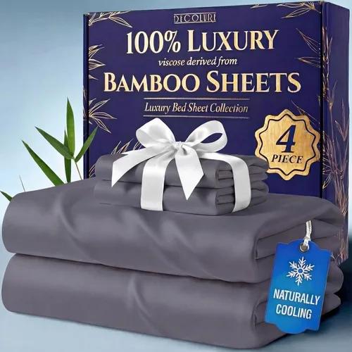 Vista 22 de DECOLURE Sábanas 100% Viscosa Derivada de Bambú Tamaño Individual - Sábanas de Lujo de 3 Piezas Naturalmente Refrescantes, Juego de Cama Ultra Suave