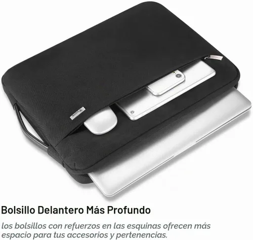 Vista 4 de Voova Funda para laptop de 13 pulgadas con asa, protección de 360°, impermeable, delgada, compatible con MacBook Air 13 M1/M2/M3/M4 2020-2024
