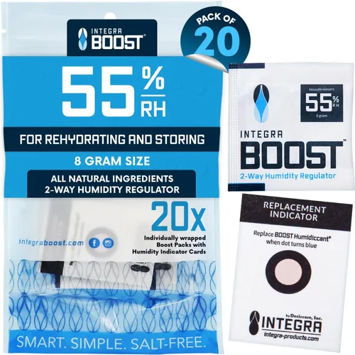 Vista 11 de Integra Boost - 55% de nivel de HR - Tamaño de 0.28 oz - Paquete de control de humedad bidireccional con tarjetas indicadoras de repuesto