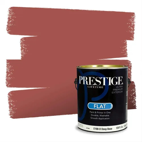 Vista 182 de Prestige Paints Pintura exterior e imprimación en uno, 1 galón, plano, coincidencia comparable de Valspar* Amber Rose*