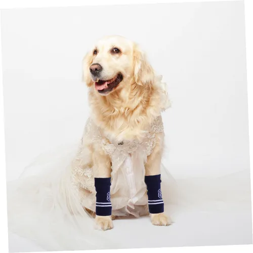 Vista 8 de BESTonZON 4pcs Pet Elbow Protectors Dog Leg Warmers Sleeves for Licking Prevention and Comfort