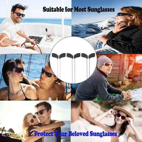 Vista 7 de Correas para lentes de sol, correas mejoradas para lentes con 2 agujeros, soporte de cuerda para lentes de sol, kit de correa para lentes de sol