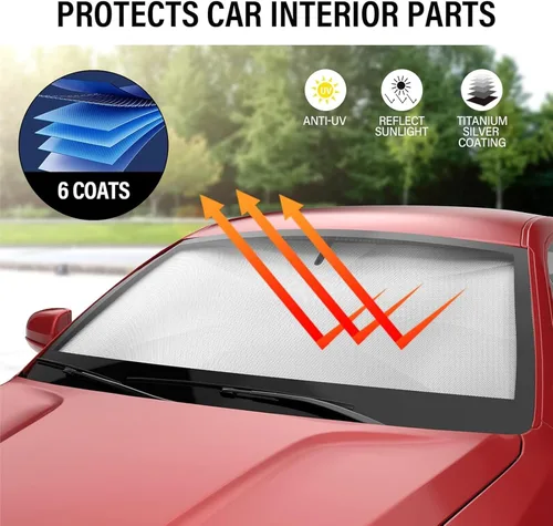 Vista 4 de Car Windshield Sun Shade Umbrella for Honda HR-V 2023 2024 2025, Foldable UV Block Sunshade Front Window, Heat Insulation Protection Vehicle Cool