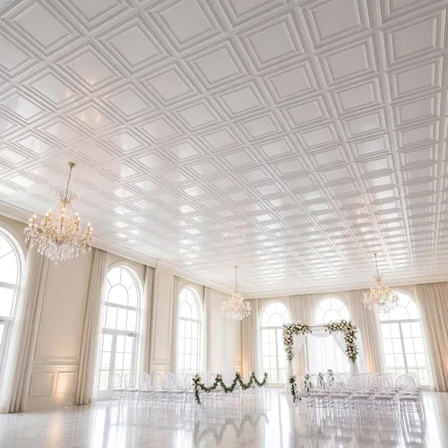 Vista 8 de from Plain to Beautiful in Hours 232 Economy - Azulejos de techo de PVC de 2 pies x 2 pies, blanco, paquete de 10