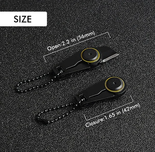 Vista 3 de (2 paquetes) Mini cuchillo con cremallera/supervivencia al aire libre EDC Gadget/llavero colgante cuchillo de bolsillo