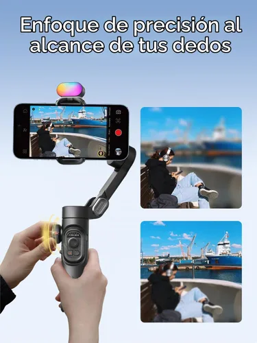 Vista 8 de AOCHUAN - Estabilizador de cardán para iPhone, smartphone con rueda de enfoque, seguimiento de cara/objeto para iPhone 16 15 Pro Max/Android