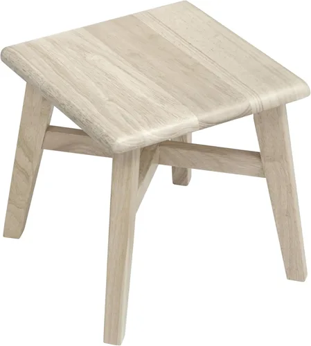 Vista 18 de eHemco Taburete de madera maciza para adultos y niños, 12.25 pulgadas, gris, juego de 2