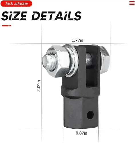 Vista 2 de Adaptador de gato de tijera para llave de impacto de 1/2 pulgada o llave de llanta de 13/16 pulgadas, conector de enchufe de taladro eléctrico
