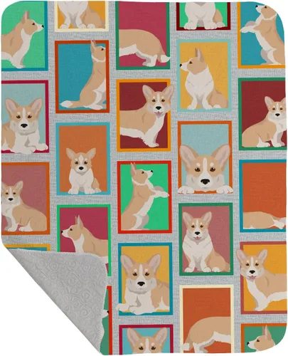 Vista 50 de Caroline's Treasures MLM1128LQB - Manta acolchada de Lots of Airedale Terrier de 50 x 60 pulgadas, con patrón de ilustraciones para cama, sofá