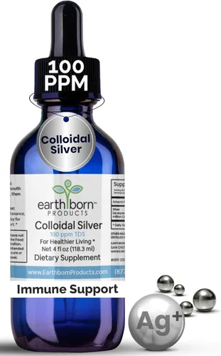 Vista 14 de Earthborn - Líquido de plata coloidal (2 onzas) 100 PPM y agua de plata monatómica 99.999% pura, suplemento coloidal de plata natural para apoyo
