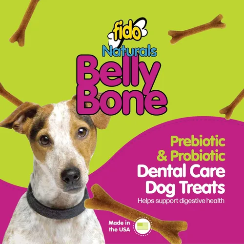 Vista 2 de Fido Belly Bones para perros, 13 golosinas dentales para perros pequeños con sabor a yogur (hechas en Estados Unidos) – 13 golosinas para perros