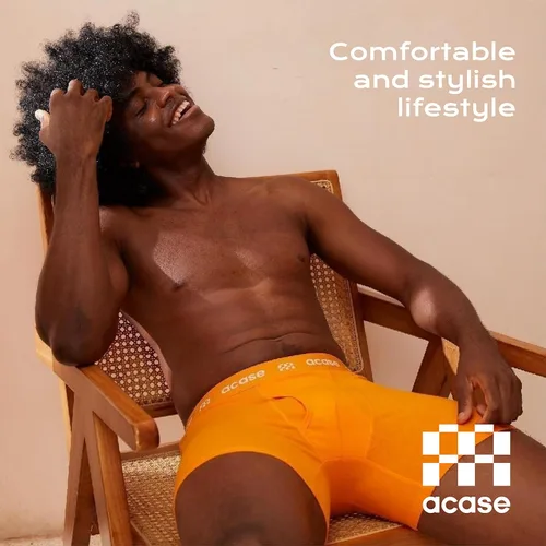 Vista 3 de Acase Mens Underwear Boxers Briefs Cotton Stretchy Underwear Pack Compression Boxer with Pouch Breathable Brief for Men