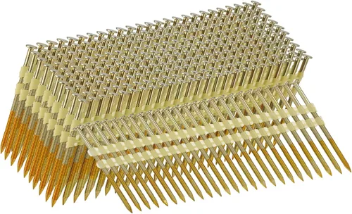 Clavos para Marcos de 21 Grados, 1000 Unidades, 2-1/2 Pulgadas x .113" Vástago Anillado, Cabeza Redonda Completa Galvanizada EG, para Clavadora