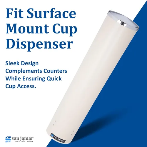 Vista 5 de San Jamar C4200PF, despachador de vasos de espuma tipo pull, de acero inoxidable, se ajusta a vasos de 4 onzas a 10 onzas, borde de 2-3/4 pulgadas a