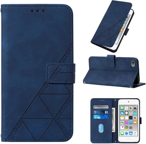 Vista 11 de Funda tipo cartera para iPod Touch 5, iPod Touch 7 con tapa magnética de piel sintética con tarjetero y función atril, protección a prueba de golpes
