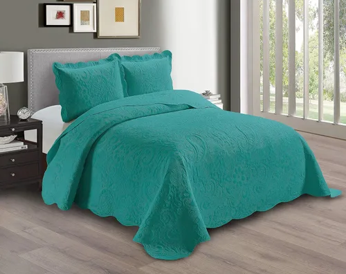 Vista 11 de Linen Plus Juego de colcha en relieve de gran tamaño, color beige sólido, tamaño matrimonial/queen, ropa de cama nueva # Dana