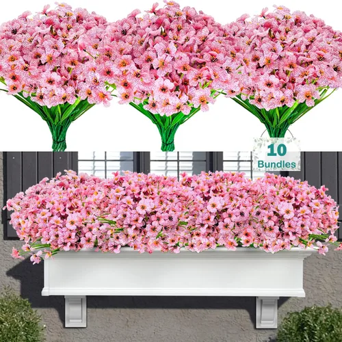 Vista 9 de 10 paquetes de plantas de césped artificial, plantas de césped sintético para exteriores, resistentes a los rayos UV, pasto de trigo de plástico