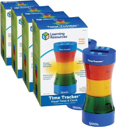 Vista 7 de Learning Resources - Medidor de tiempo, temporizador y reloj visual - 1 pieza, rastreador para aulas, reloj de alarma, temporizador con luz