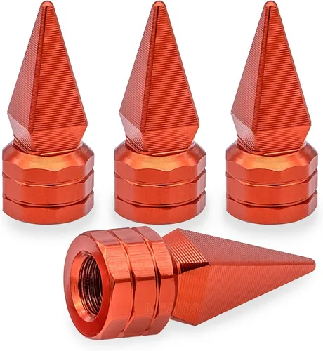 Vista 20 de 4 piezas de tapas de vástago de válvula de neumático de automóvil, tapas de válvula de aire de neumático a prueba de fugas de aleación de aluminio