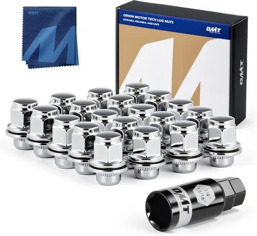 Vista 11 de OMT - Paquete de 32 tuercas de rueda 9/16-18, tuercas negras de 9/16 x 18 pulgadas de alto, asiento de cono de transmisión con enchufe compatible