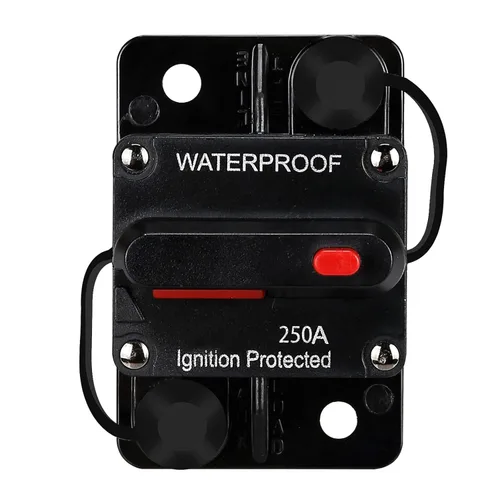 Vista 17 de Disyuntor de audio de 100 amperios, portafusibles de 12 V-24 V CC, interruptor de interruptor de 20 a 300 A, disyuntor en línea con botón
