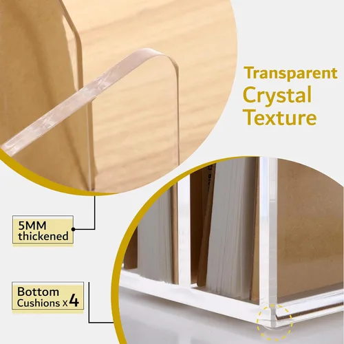 Vista 5 de SANRUI - Organizador de Archivos de Correo de Acrílico con Separadores para Escritorio, 3 Compartimentos Verticales en Forma de Escalera