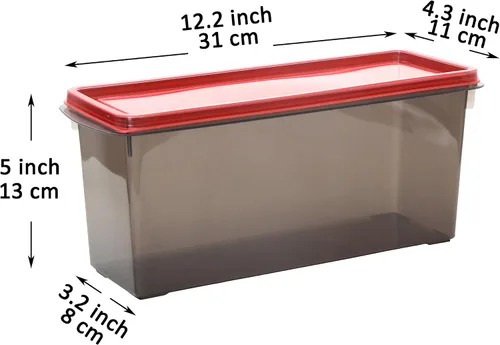 Vista 2 de Youngever 2 juegos de recipientes de plástico para alimentos de 100 onzas, organizadores de recipientes de plástico para pasta, recipientes grandes