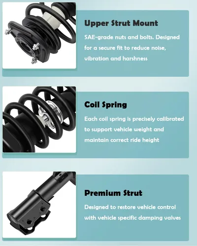 Vista 2 de SCITOO Conjunto completo de amortiguadores con resorte helicoidal para 2003 2004 2005 2006 2007 2008 para Toyota Corolla - Excluyendo modelos XRS