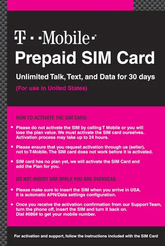 Vista 2 de T-Mobile Tarjeta SIM prepagada Ilimitado de llamadas, mensajes de texto y datos en Estados Unidos durante 20 días