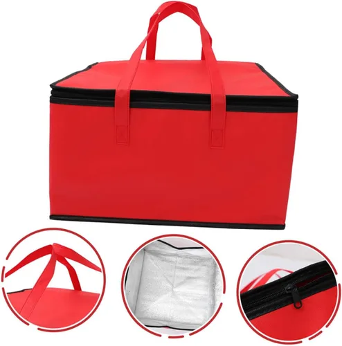 Vista 9 de Yardwe Bolsa de pizza Bolsa térmica Bolsa de picnic: Comida de comestibles Tote Mantener caliente caliente frío comida portador de alimentos