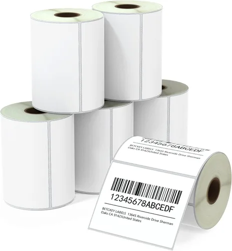 BETCKEY - Etiquetas multiusos y de envío de 4 x 3 pulgadas (4.016 in x 2.992 in) compatibles con impresora de etiquetas Zebra & Roll, adhesivo 06