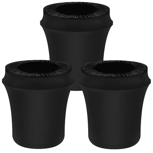Rainmae 3 fundas elásticas de elastano para botes de basura de 32 galones, color negro de primera calidad, para exteriores, cubierta ajustable para