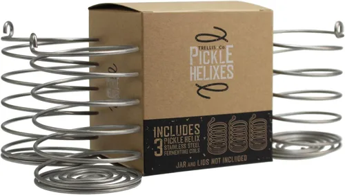 Bobinas PickleHelix de acero inoxidable, pesas de fermentación | Paquete de 3 | para fermentación de tarros Mason de boca ancha | La mejor manera de