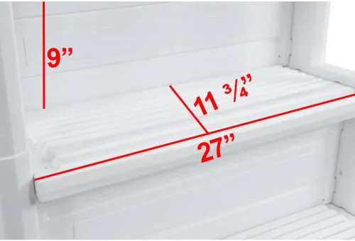 Vista 7 de Aqua Select Everest en escalones de piscina Blanco para piscinas sobre el suelo Montaje en cubiertas de 48 a 54 pulgadas Capacidad