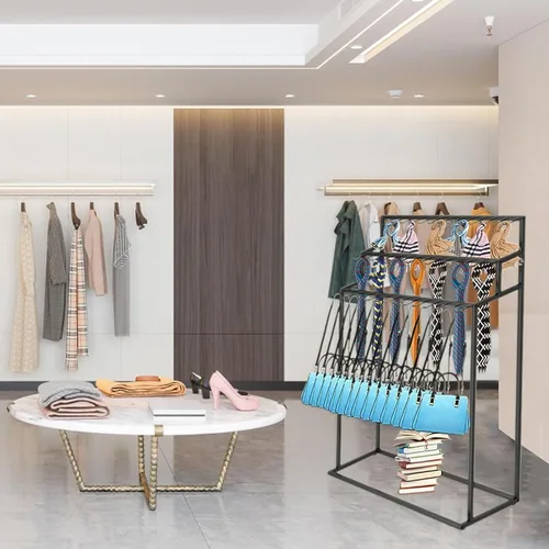 Vista 2 de Perchas para cinturón de pie para armario de hombres, soporte de exhibición de bufandas, estante de exhibición de ahorro de espacio, para corbatas