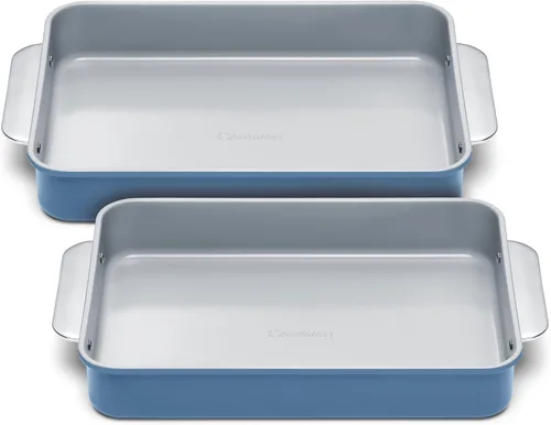 Vista 28 de Caraway Molde rectangular pequeño antiadherente de 9" x 6.5", no tóxico, sin PTFE ni PFOA, núcleo de acero aluminizado, bandeja para hornear