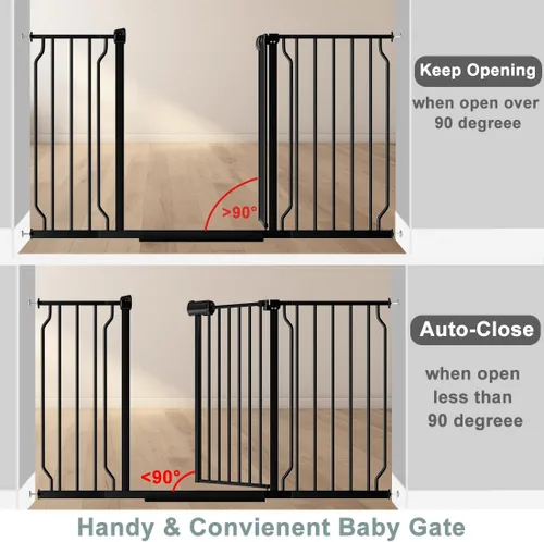 Vista 5 de Fairy Baby Puerta de seguridad para bebés Extensión de 12 cm para puerta de seguridad para bebés con cierre automático Puerta de seguridad
